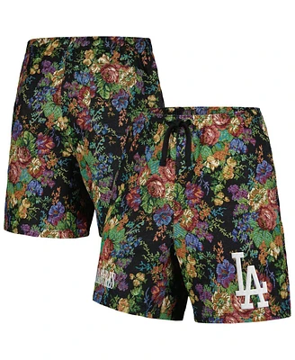 Men's Pleasures Black Los Angeles Dodgers Floral Shorts