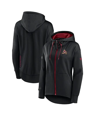 Fanatics Women's Black Arizona Coyotes Authentic Pro Rink Full-Zip Hoodie