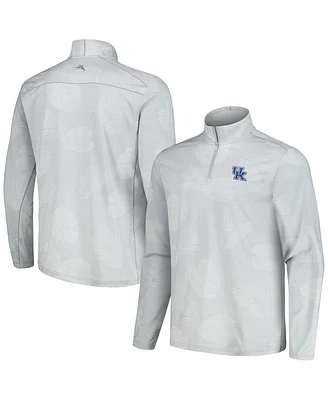 Men's Tommy Bahama Gray Kentucky Wildcats Delray Frond IslandZone 1/4-Zip Jacket