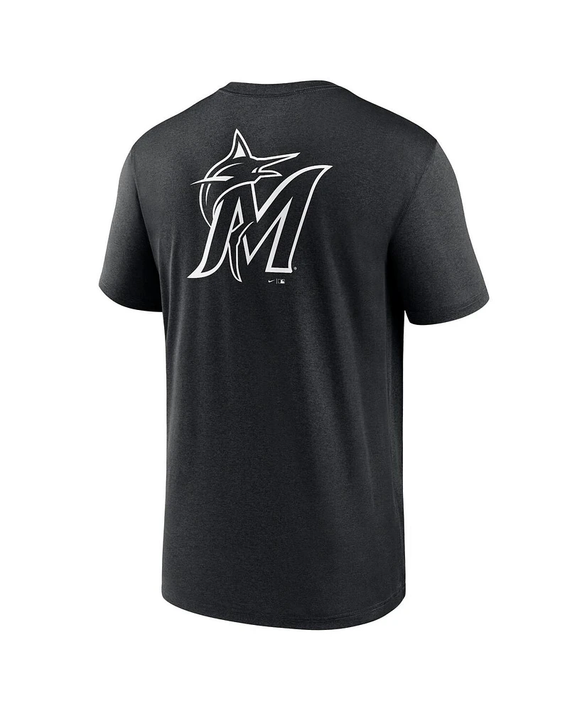 Men's Nike Black Miami Marlins Fashion Over Shoulder Logo Legend T-shirt