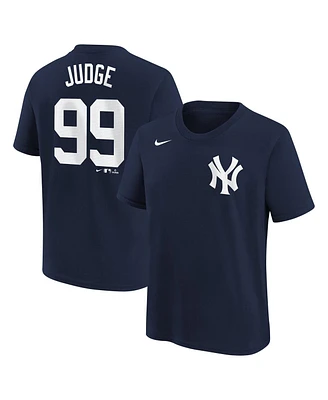 Big Boys Nike Aaron Judge Navy New York Yankees Home Player Name and Number T-shirt