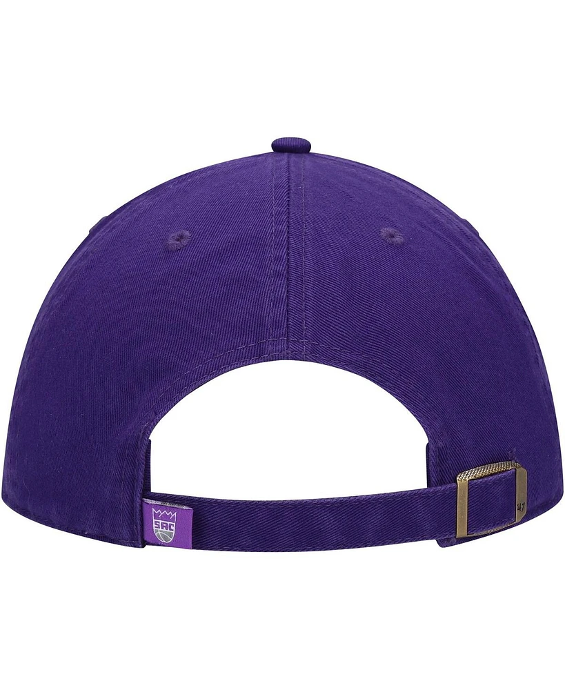 Men's '47 Brand Purple Sacramento Kings Team Clean Up Adjustable Hat