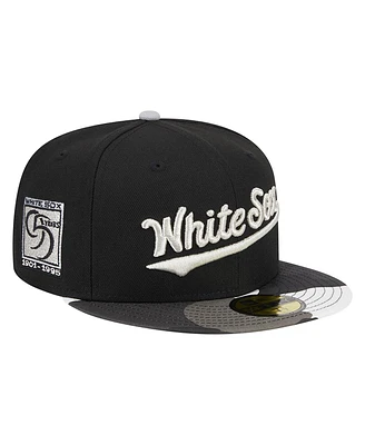 Men's New Era Black Chicago White Sox Metallic Camo 59FIFTY Fitted Hat
