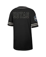 Men's Colosseum Black Georgetown Hoyas Free Spirited Mesh Button-Up Baseball Jersey