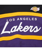 Men's Mitchell & Ness Purple, Black Los Angeles Lakers Head Coach Pullover Hoodie