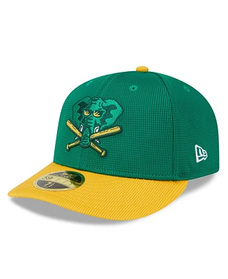 Men's New Era Kelly Green Oakland Athletics 2024 Batting Practice Low Profile 59FIFTY Fitted Hat
