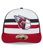 Men's New Era White Cleveland Guardians 2024 Batting Practice Low Profile 59FIFTY Fitted Hat