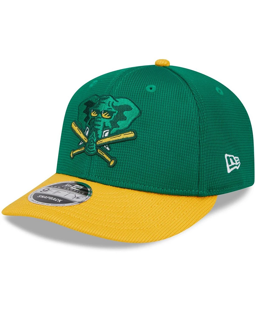 Men's New Era Kelly Green Oakland Athletics 2024 Batting Practice Low Profile 9FIFTY Snapback Hat