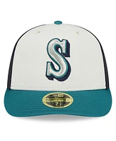 Men's New Era Cream Seattle Mariners 2024 Batting Practice Low Profile 59FIFTY Fitted Hat