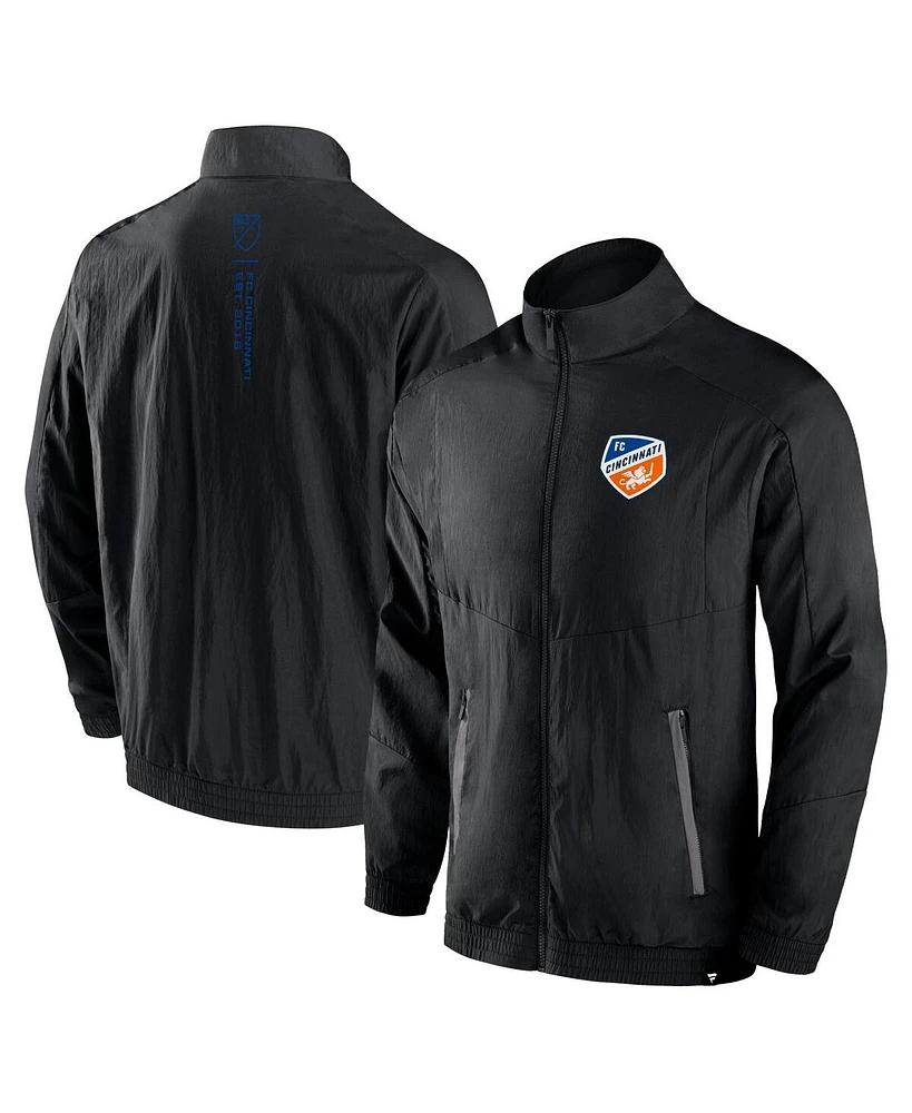 Men's Fanatics Black Fc Cincinnati Header Raglan Full-Zip Jacket