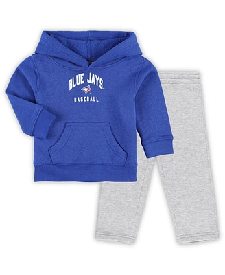 Baby Boys and Girls Royal, Heather Gray Toronto Blue Jays Play by Pullover Hoodie Pants Set