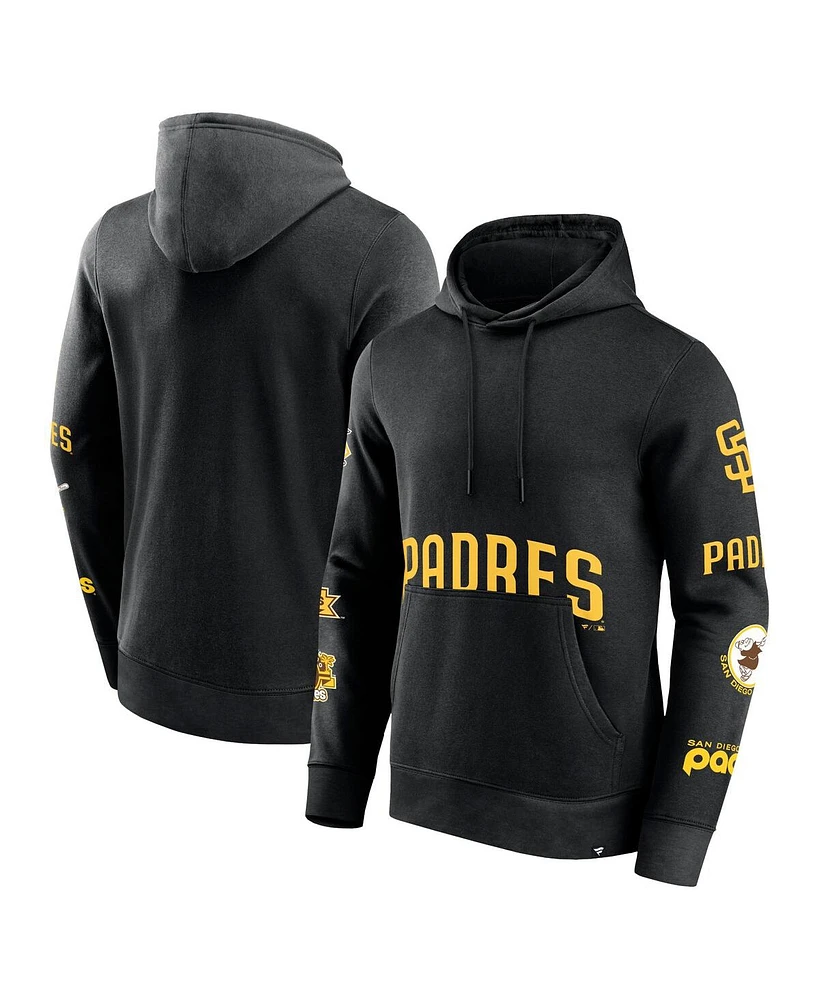 Men's Fanatics Black San Diego Padres Wild Winner Pullover Hoodie