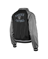 Women's New Era Black Las Vegas Raiders Coaches Raglan Full-Snap Jacket