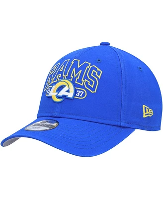 Youth Boys and Girls New Era Royal Los Angeles Rams Outline 9FORTY Adjustable Hat