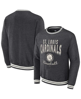 Men's Darius Rucker Collection By Fanatics Heather Charcoal Distressed St. Louis Cardinals Vintage-Like Pullover Sweatshirt