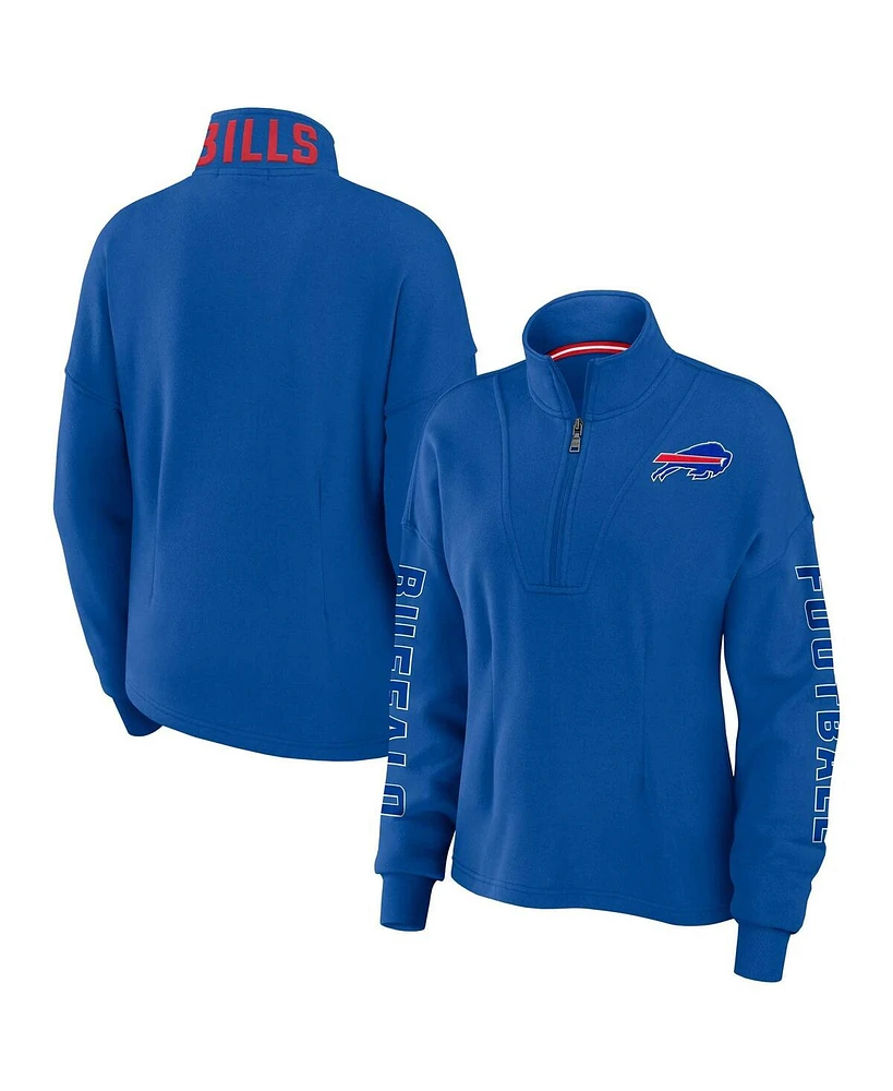 Women's Wear by Erin Andrews Royal Buffalo Bills Half-Zip Jacket