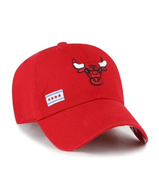 Women's '47 Brand Red Chicago Bulls Confetti Undervisor Clean Up Adjustable Hat