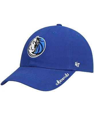 Women's '47 Brand Blue Dallas Mavericks Miata Clean Up Logo Adjustable Hat