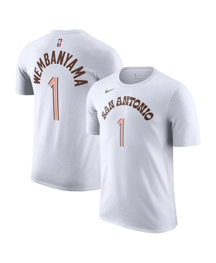 Men's Nike Victor Wembanyama White San Antonio Spurs 2023/24 City Edition Name and Number T-shirt