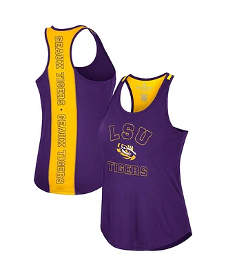 Women's Colosseum Purple Lsu Tigers 10 Days Racerback Scoop Neck Tank Top