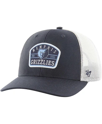 Men's '47 Brand Navy Memphis Grizzlies Semi Patch Trucker Adjustable Hat