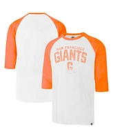 Men's '47 Brand Cream Distressed San Francisco Giants City Connect Crescent Franklin Raglan Three-Quarter Sleeve T-shirt