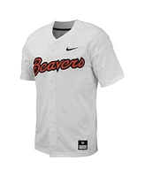 Men's Nike White Oregon State Beavers Replica Full-Button Baseball Jersey