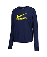 Women's Nike Navy Club America Lockup Varsity Tri-Blend Raglan Pullover Sweatshirt