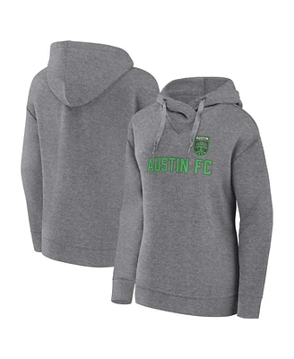 Women's Fanatics Heather Gray Austin Fc Script Pullover Hoodie