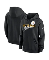 Women's Nike Black Pittsburgh Steelers Wordmark Club Fleece Pullover Hoodie