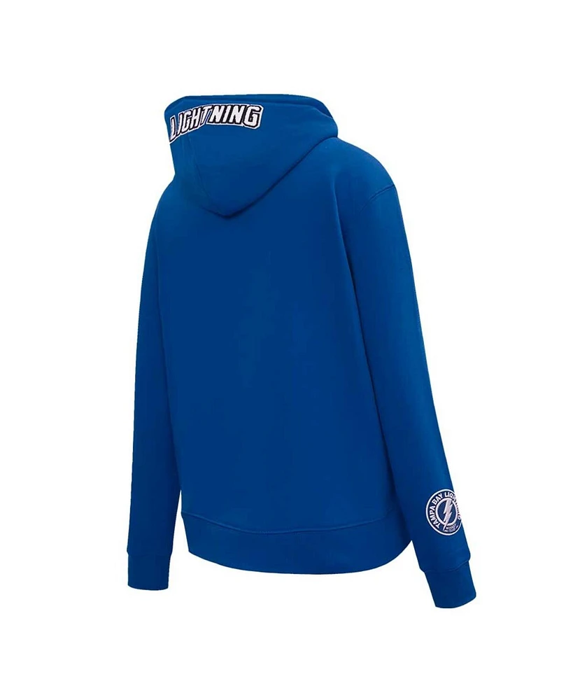 Women's Pro Standard Blue Tampa Bay Lightning Classic Chenille Pullover Hoodie