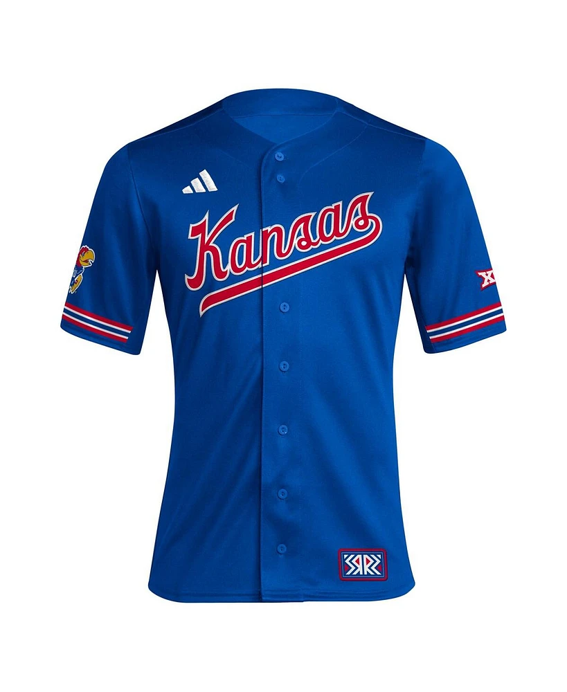 Men's adidas Royal Kansas Jayhawks Reverse Retro Replica Baseball Jersey