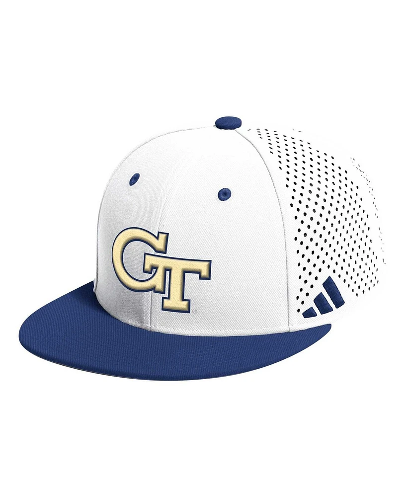 Men's adidas White Georgia Tech Yellow Jackets On-Field Baseball Fitted Hat