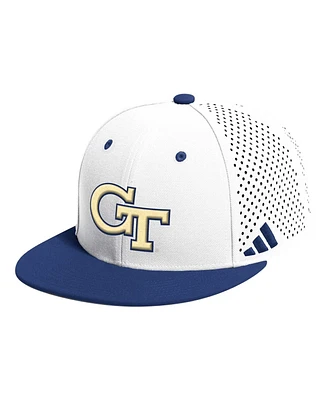 Men's adidas White Georgia Tech Yellow Jackets On-Field Baseball Fitted Hat