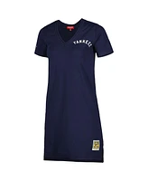 Women's Mitchell & Ness Navy Distressed New York Yankees Cooperstown Collection V-Neck Dress