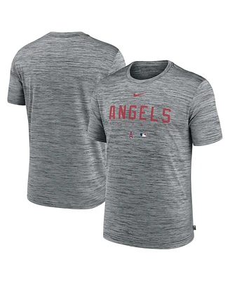 Men's Nike Heather Gray Los Angeles Angels Authentic Collection Velocity Performance Practice T-shirt