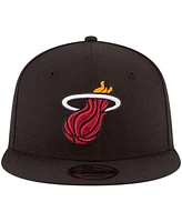 Men's New Era Black Miami Heat Official Team Color 9FIFTY Snapback Hat