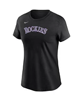 Women's Nike Black Colorado Rockies Wordmark T-shirt