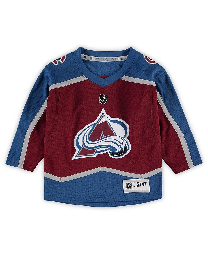 Toddler Boys and Girls Nathan MacKinnon Burgundy Colorado Avalanche Home Replica Player Jersey