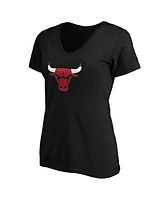 Women's Fanatics Coby White Black Chicago Bulls Playmaker Name and Number V-Neck T-shirt