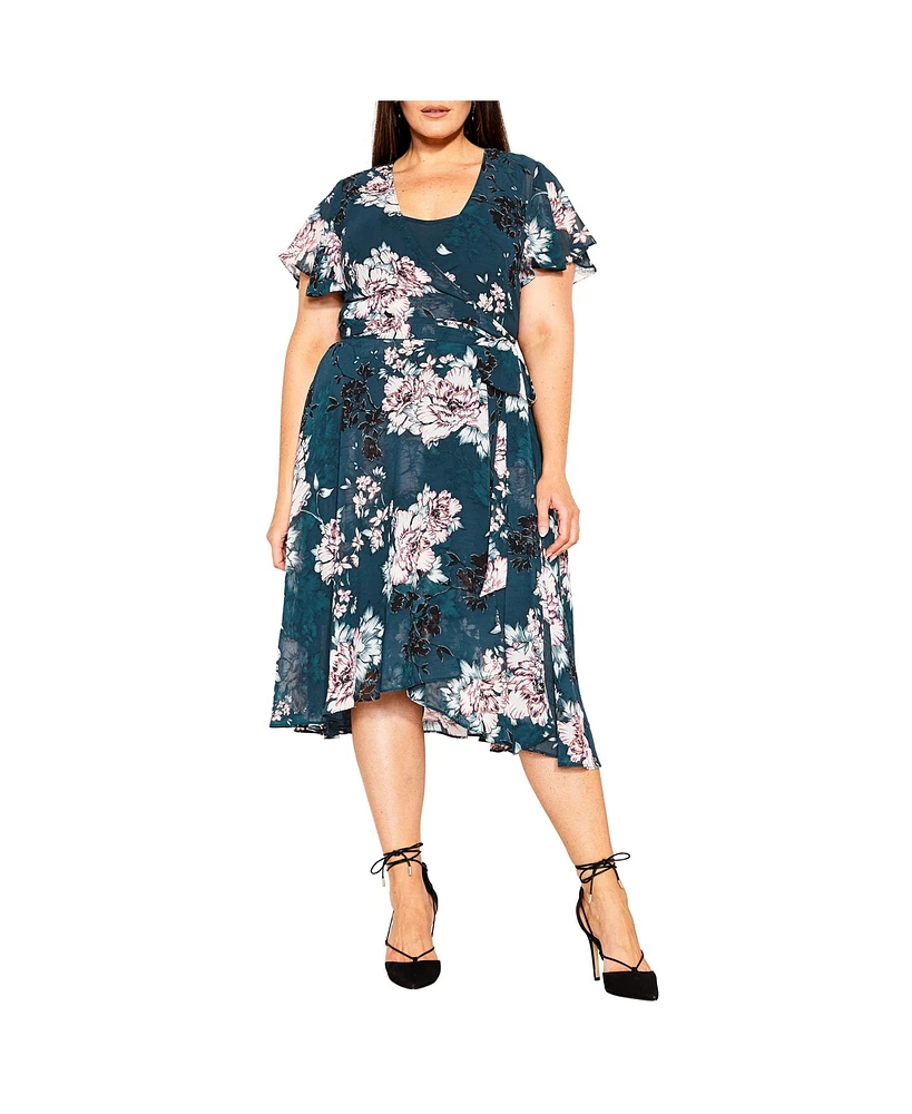 City Chic Women's Blossom Short Sleeve Dress