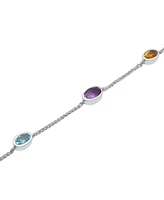 Multi-Gemstone (1-3/4 ct. t.w.) Slider Bracelet in Sterling Silver