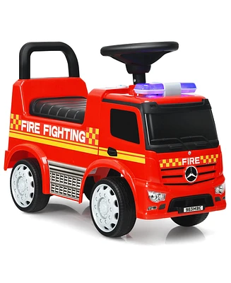 Costway Kids Ride On Fire Engine Licensed Mercedes Benz Push and Ride Racer