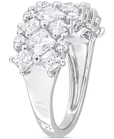 Moissanite Mixed-Cut Cluster Ring (3-5/8 ct. t.w.) Sterling Silver