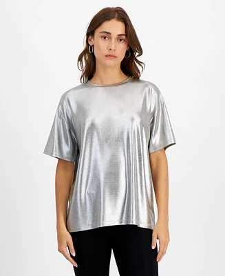 Bar Iii Petite Short-Sleeve Shine T-Shirt, Created for Macy's