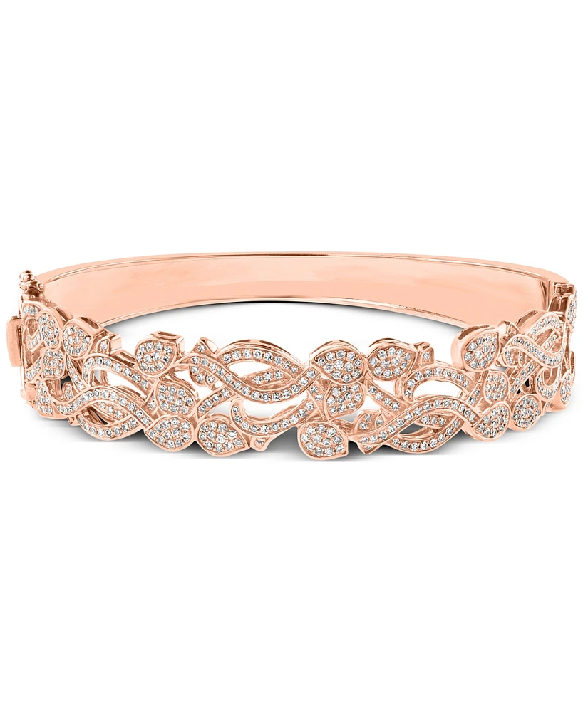 Effy Diamond Openwork Bangle Bracelet (1-1/2 ct. t.w.) in 14k Rose Gold