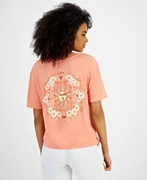 Rebellious One Juniors' Sunshine Flower Graphic Crewneck T-Shirt