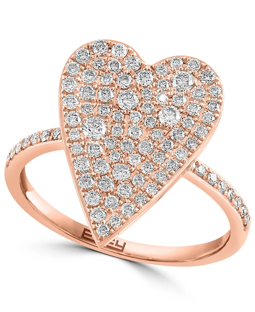 Effy Diamond Heart Ring (5/8 ct. t.w.) in 14k Rose Gold