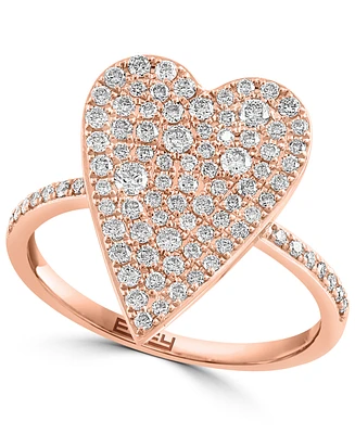Effy Diamond Heart Ring (5/8 ct. t.w.) in 14k Rose Gold