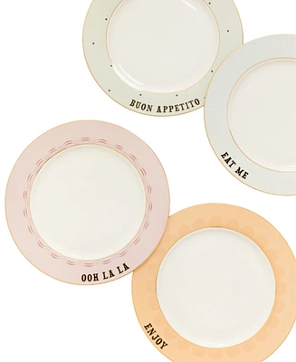 Yvonne Ellen Slogan Dinner Plates, Set of 4